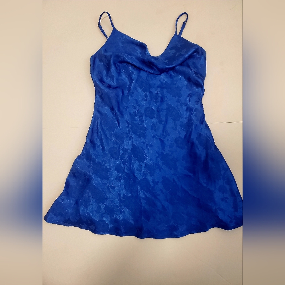 Lulus blue cowl neck spegetti strap slip dress size large